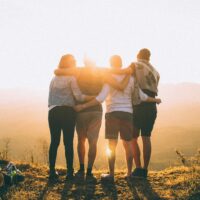 group in a field